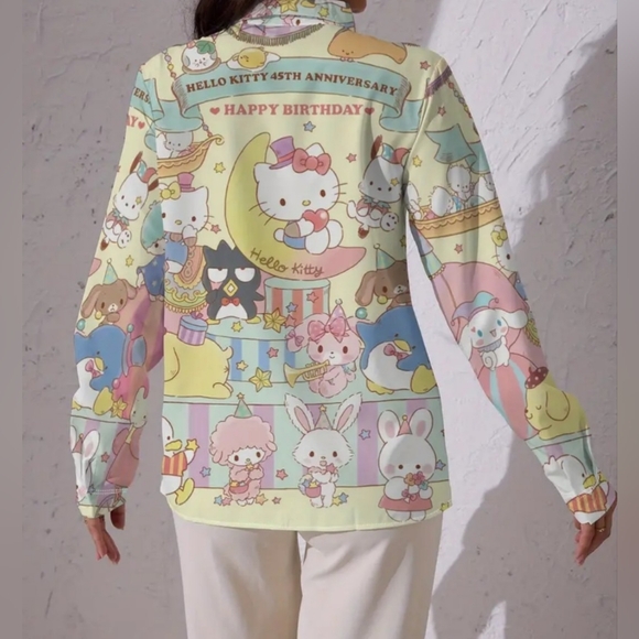 Hello Kitty Colorful Button Down Shirt - Picture 3 of 4